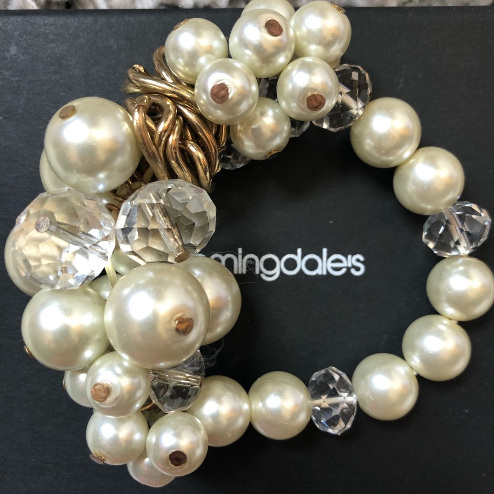 Pearl & Gold Chunky Beaded Bracelet